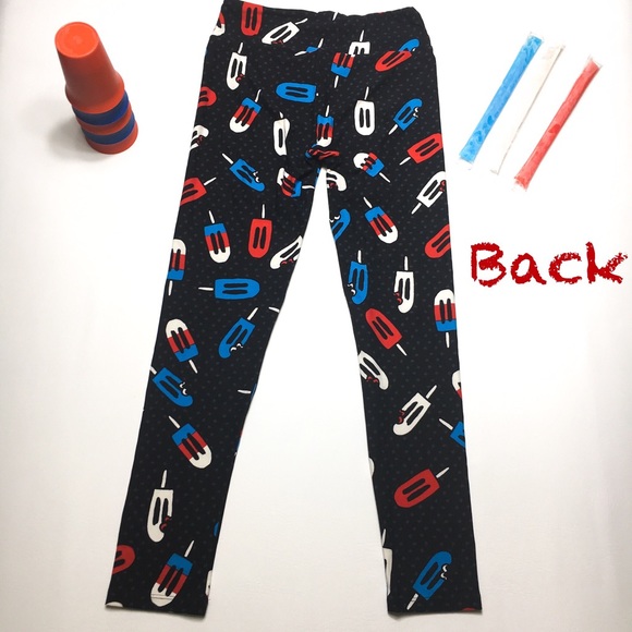 LuLaRoe Patriotic Popsicle Leggings, sz OS - Picture 5 of 5